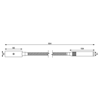 Prebit F07-1, Chrom-Glanz, Leder Schwarz, Warmweiss / Rot, Arm 500mm, mit USB-Lader